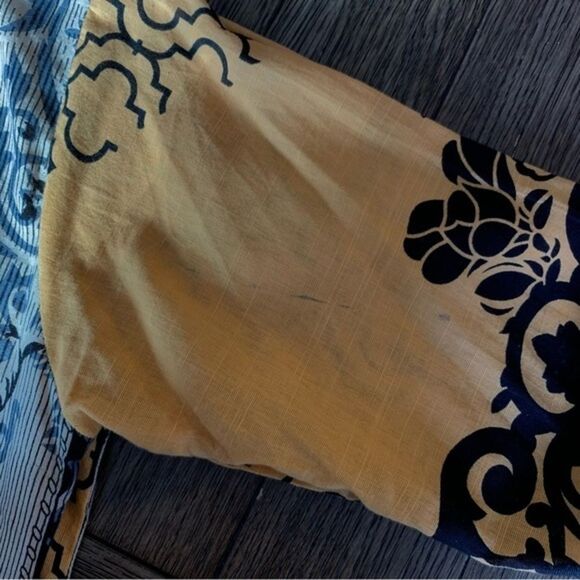 Women's Handmade Indian Kurta Sequined Tasseled Fringe Hem Golden Yellow Black - Picture 11 of 12